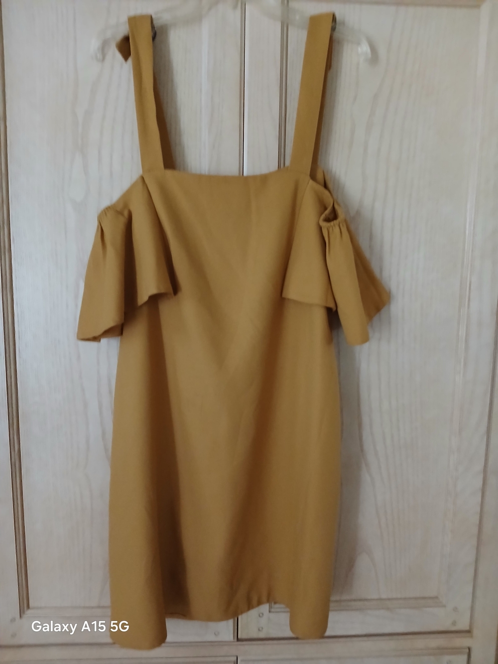 One-Shoulder Ruffle Strap Dress in Mustard